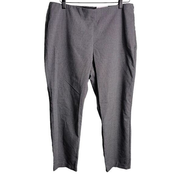 Nine West Women's High Rise Side Zip Skinny Ankle Gingham Pants Size 14 NWT - Picture 1 of 6